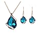 JAGENIE Waterdrop Design Rhinestone Pendant Necklace Hook Earrings Chic Lady Jewelry Set