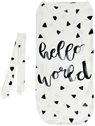 ZHONGYU Baby Swaddle Wrap Blanket, Breathable Wrap Cocoon Sack Hat Set Infant Sleeping Bag for Boy Girl 0-3 Months