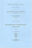 Les Sentences de Sextus : Fragment de la Republique de Platon, , 2763769950