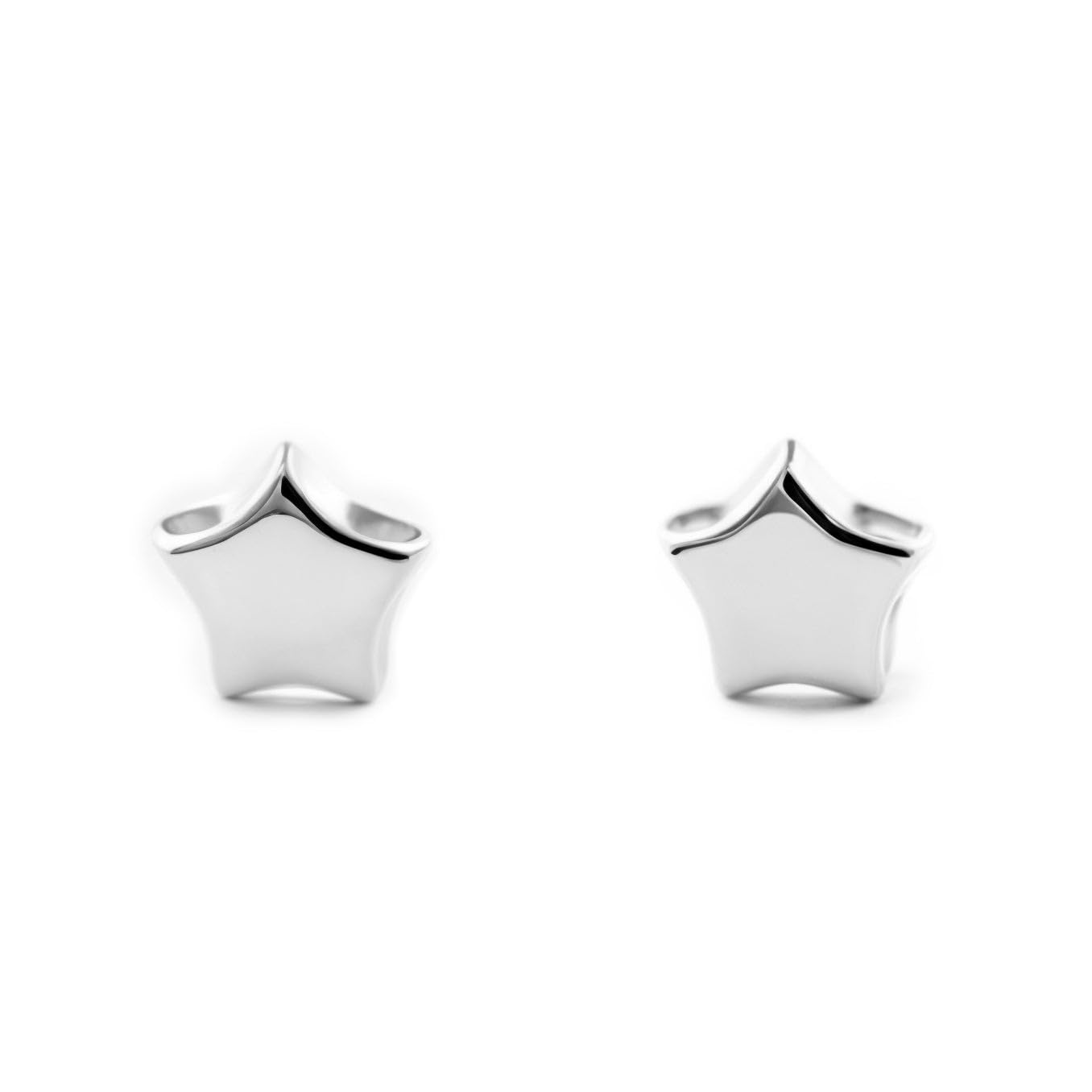 9ct White Gold star 3.5 mm baby-newborn Earrings