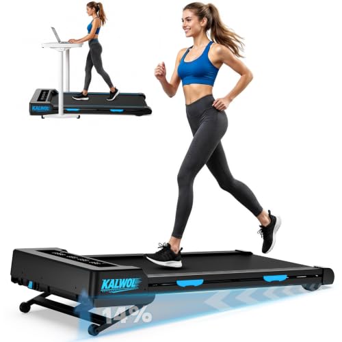 Walking Pad mit 14% Automatischer Steigung, 5 In 1 Laufband für Zuhause mit 3.5 HP bürstenloser Motor, 10km/h Laufband Schreibtisch für Zuhause & Büro