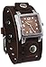 Nemesis BBB516B Men's Dark Brown Wide Leather Cuff Band Analog Brown Dial Watch