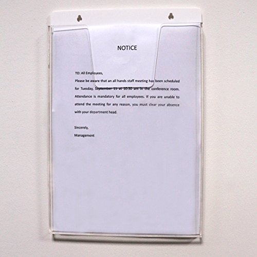 Wall Mount A4 Clear Acrylic Sign Holder, Notice Message Board, Poster