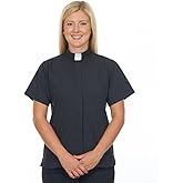 Clergy Shirts for Women with Tab Collar | Short Sleeves | Minister Clergy Apparel | Priest Shirt
