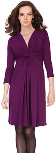 DEAYOKA Nursing Knot Front Maternity Dress, Wear Before/During/After Pregnancy Purple M