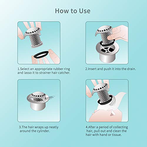 Uxoz Drain Hair Catcher,Stainless Steel Bathtub & Sink Drain Protector, Anti-Rust, Durable Use