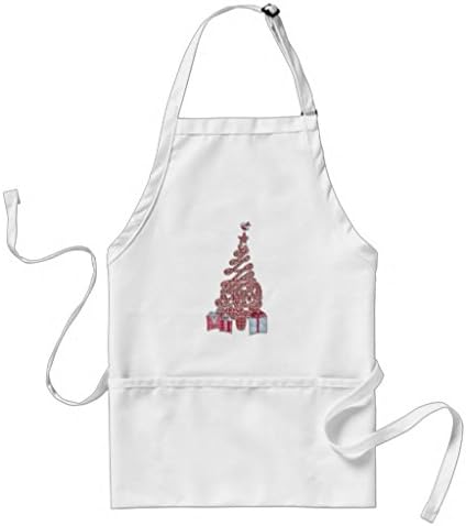 Yojud Red Christmas Tree And Birdy Adult Apron