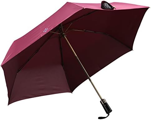 Lilac Auto Open&amp;Close Compact Windproof and Anti-UV (UPF50+) Umbrella Foldable Travel Umbrella for Easy Carrying, Red