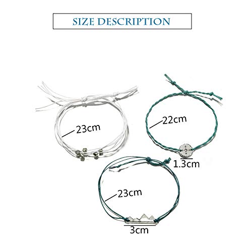 Yalice Boho Anklets with Mountain Compass Rope Ankle Bracelet Beach Foot Chain for Women and Girls