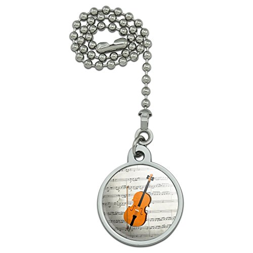 Cello Sheet Music Notes Treble Clef Ceiling Fan and Light Pull Chain