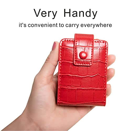 Lipstick Case,Lipstick Organizer with Mirror,Lipstick Holder for Purse,Portable Mini Bag for Lipstick,Hold 2 Lipstick or Lip Gloss(Red)