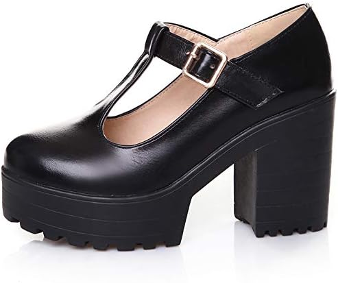 SaraIris Women Pumps Mary Jane Shoes - Vintage Square High Heel Shoes Round Toe Platform Pumps