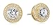 Amazon Essentials Plated Sterling Silver Cubic Zirconia Halo Stud Earrings