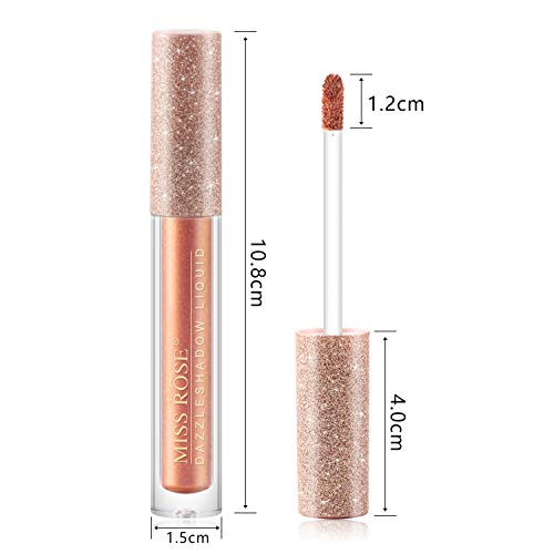 Coosa 6 Colors Glitter Liquid Eyeliner Metallic Shimmer Eyeliners Waterproof Lasting Sparkling Colorful Eyeliner Eye Shadow