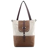 Hiigoo Canvas Bag Casual Totes Shopping Bag Shoulder Bag Handbags Daypack Ipad Bags (Brown)