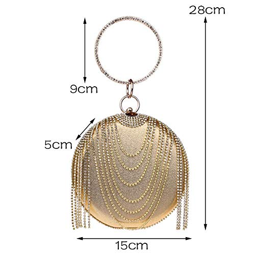 YOUTO Evening Party Clutch Bags Night Party Bags Tassel Women's Clutches Evening Bag Clutch Purse Bags Special Occasion Evening Handbags Evening Clutches Purses (Color : Gold)