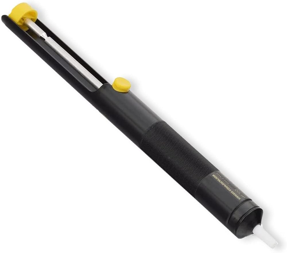 BELMAKS Solder Sucker Desoldering Pump with Teflon Tip 13" Silicone Black Tool