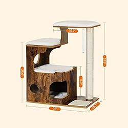 FEANDREA 33.9-Inch Cat Tower, Medium Cat Tree with