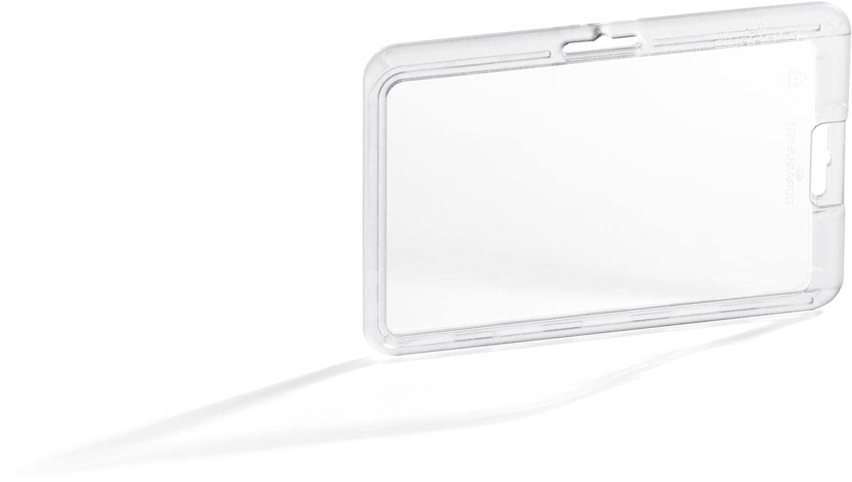 Durable Card Holder Permanent 54 x 87 mm Transparent, Pack of 10 Badges, for Permanent Fixing of ID/Security Badge, Extra Strong