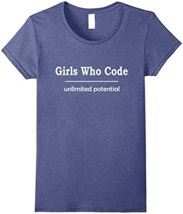 Womens Inspiring "Girls Who Code unlimited potential" pride T-shirt XL Heather Blue