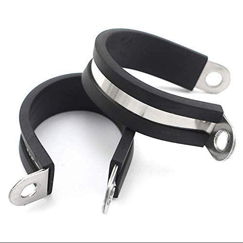 ISPINNER 12 Pack 1.5 Inch Rubber Cushioned Stainless Steel Cable Clamp, Hose Clamp, Pipe Clamp (1-1/2 Inch) - Thumbnail 3