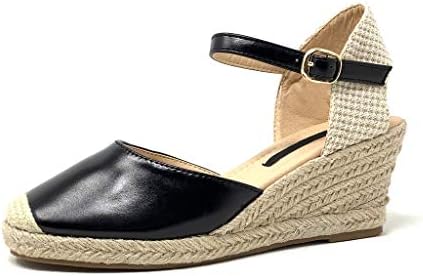 Women's Fashion Shoes Sandals Espadrilles - Open - Embroidered - Cord - Shiny Wedge Platform