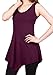 [DRSKIN] WS08 Women Handkerchief Hem Tank Tunic Top (L, Wine)