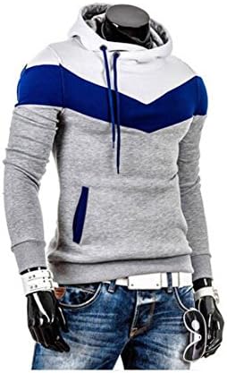 Fashion Mens Style Hip Hop Three-Color Hoodie Sweatshirt Suit Slim Fit (M, Light Gray)