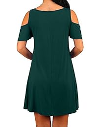 MOLERANI - Vestido suelto para mujer con hombros descubiertos