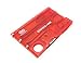Swiss Card Tool Wallet Credit Card Multitool Bundle with Emergency Escape tool and pocket pliers ((Ruby Red)