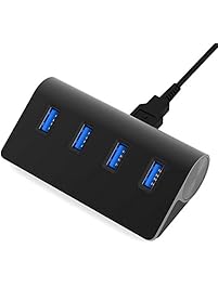 LurkMan 4-Port USB 2.0 Ultra Slim Data Hub Suitable for Macbook, Mac Pro / mini, iMac, Surface Pro, XPS, Notebook PC, USB Flash Drives, Mobile HDD, and Other USB Devices