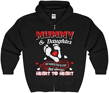 Doryti Mummy and Daughter Not Always Step by Step Unisex Zip Hooded Sweatshirt