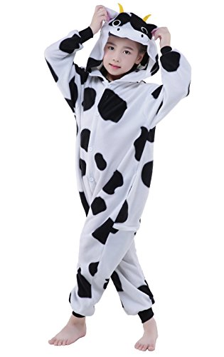 CANASOUR Kids Cow Onesie Animal Unisex Pajamas for Children (105#(Size 6))