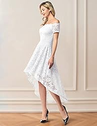 Dressystar Women's Lace Cocktail Dress Hi-Lo Off