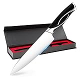 Professional 8 inch Chef Knife for Kitchen - Japanese Stainless Steel High Carbon Sharp Knives for Cutting Meat, Dicing Vegetables, Chopping, Slicing, Carving Food & More, with Gift Case, By Zvpod