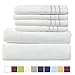 EASELAND Bed Sheet Set - Queen Size Sheets 6 Pieces Bedding Sheet & Pillowcases Sets, Brushed Microfiber Sheet with Deep Pocket Fits 8 to 16 Inch(Queen,White)