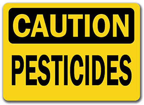 Caution Sign - Pesticides - Safety Sign Label Decal Sticker Retail Store Sign Sticks to Any Surface 8"