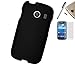 For Samsung Galaxy Ace Style S765C / SM-G310 (Straight Talk Net10 TracFone) Hard Case Snap On Cellphone Plastic Cover + [WORLD ACC] TM Brand LCD Screen Protector + Silver Stylus Pen + Black Dust Cap Free Gift (A Solid Hard Case Black)
