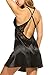 Avidlove Women's Nightshirts Halter Lingerie Sexy Back Cross Babydoll Lace Satin Chemises