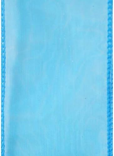 Berwick Offray Sensation Wired Edge Sheer Ribbon, Turquoise, 2-1/2" x 50 yd
