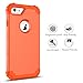 BENTOBEN iPhone 6S Case, iPhone 6 Case, 3 in 1 Heavy Duty Rugged Hybrid Hard PC Soft Silicone Bumper Shockproof Non-Slip Protective Case Cover for Apple iPhone 6S/iPhone 6 (4.7 Inch), Coral Orange