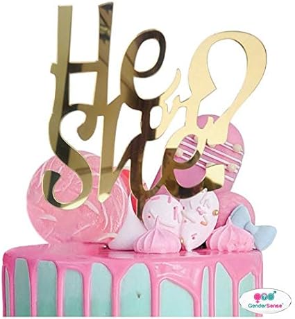 He Or She Gender Reveal Cake Topper Boy Or Girl Cake Topper Baby Shower Cake Topper Baby Shower Gender Reveal Paper Party Supplies Party Decor Delage Com Br