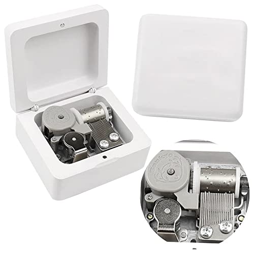 Sinzyo Tonari No Totoro Music Box Vintage Musical Boxs Gift For Birthday Valentine's Day Christmas Day(White Wooden Box)