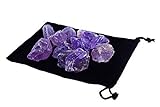 Zentron Rough Amethyst Crystals in Velvet Bag Large