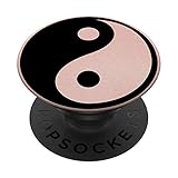 Chic Black & Light Rosy Pink Yin Yang Balance