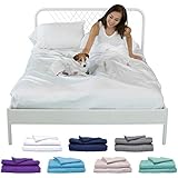 Sheets & Giggles 100% Eucalyptus Lyocell Sheet Set. Versus Cotton or Bamboo, Our Eucalyptus Sheets are Softer, Cooler, Temperature-Regulating, Sustainable, Pesticide-Free, Hypoallergenic. No Sheet.