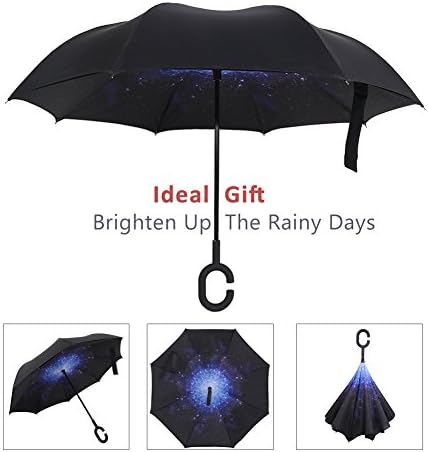 Double Layer Inverted Windproof Umbrella Car Reverse Folding UV Protection Umbrella by Yeipis