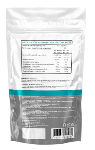 Wellthy Citrato de Magnesio y Potasio 220 Cápsulas. Tomar Sólo una Cápsula al día, Excelente fuente de Potasio y Magnesio, Cápsula Vegana, Bottle Free.