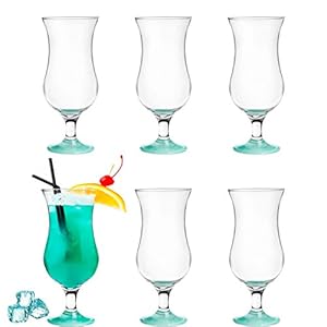 Platinux Juego de vasos de cóctel de 400 ml (máx. 470 ml) 6 piezas Vasos para fiestas Vaso para batidos grande azul