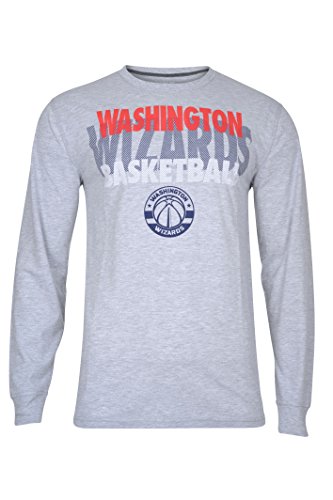 NBA Washington Wizards Men's T-Shirt Supreme Long Sleeve Pullover Tee Shirt, X-Large, Gray